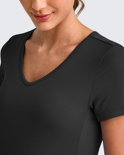 Lightweight V Neck Side Ruched Maternity Short Sleeve