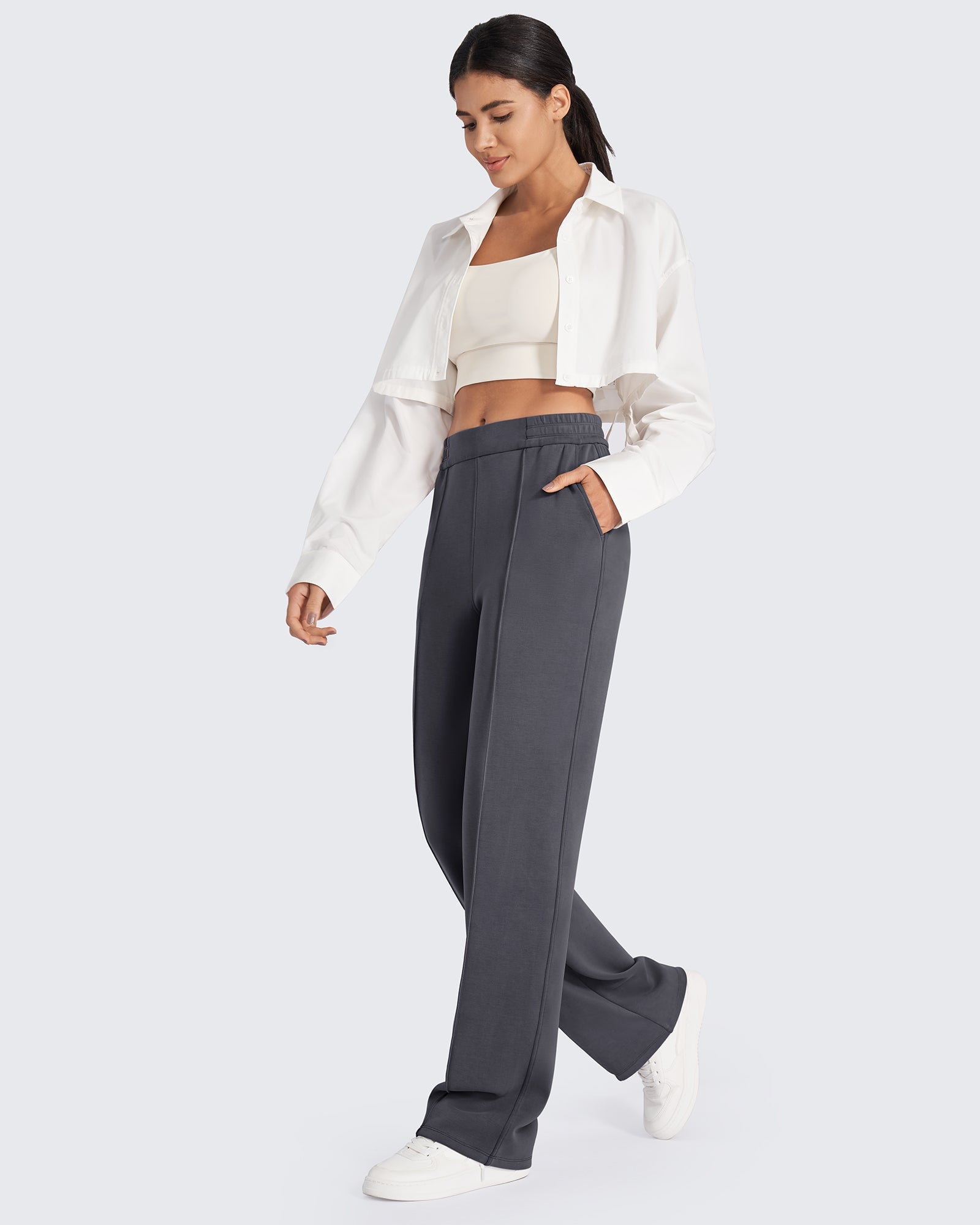 G4Free Activewear Smoofit Loose High-Rise Elastic Dressy Pants #Black / S / 27 Inseam-Black / S / 29 inseam-Black / S / 31 inseam-Black / M / 27 Inseam-Black / M / 29 inseam-Black / M / 31 inseam-Black / L / 27 Inseam-Black / L / 29 inseam-Black / L / 31 inseam-Black / XL / 27 Inseam