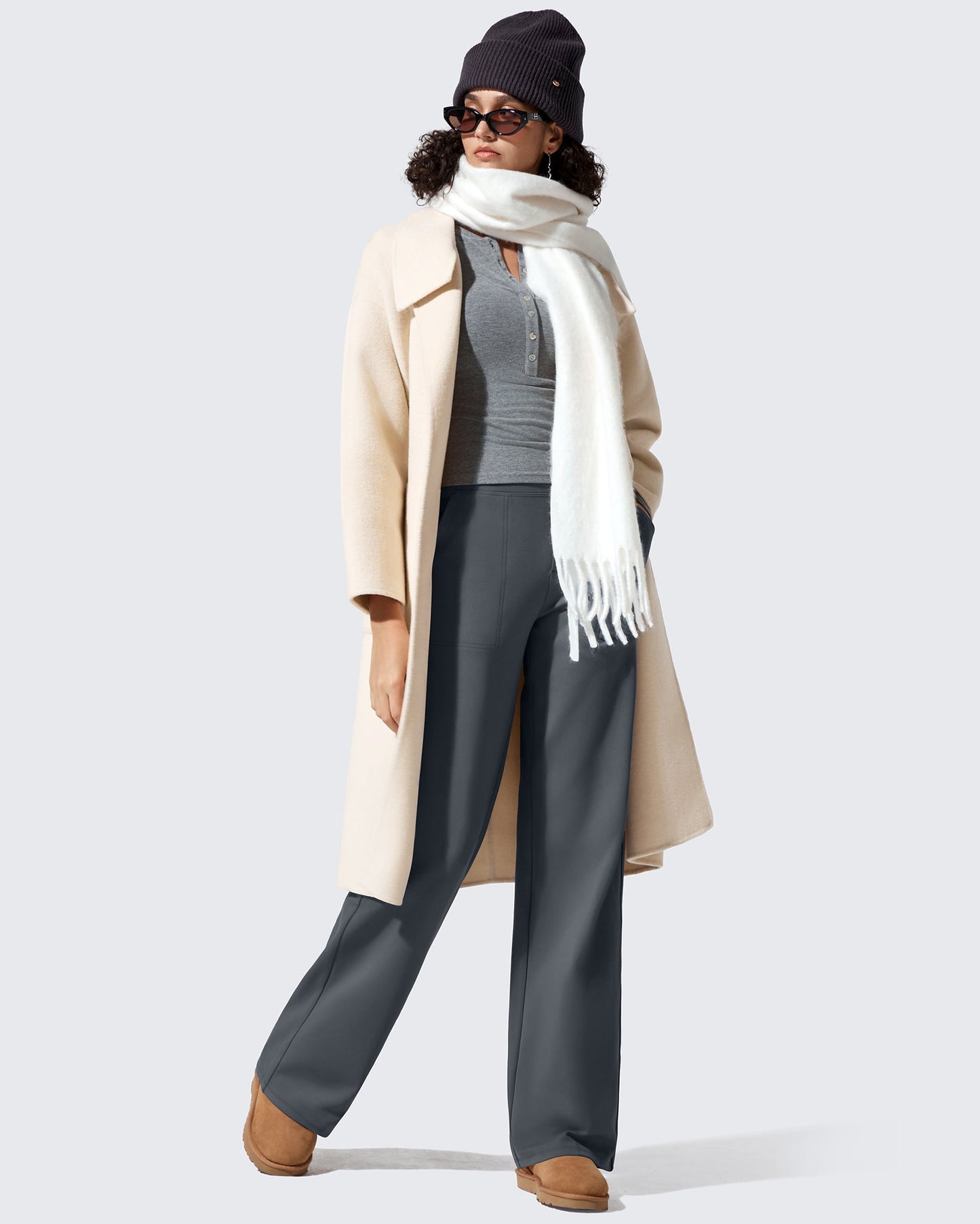 Fleece Lined High-Waisted Dressy Pants