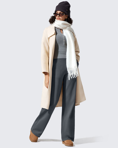 Fleece Lined High-Waisted Dressy Pants