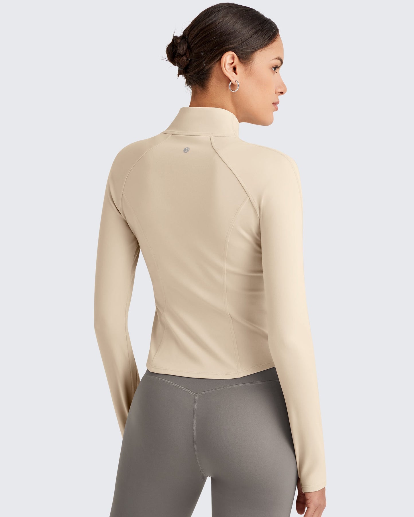 BareFeel Cropped Slim Fit Full Zip Workout Jackets