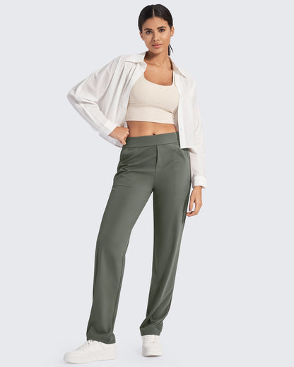 Bizcasual High-Waist Straight Dress Pants
