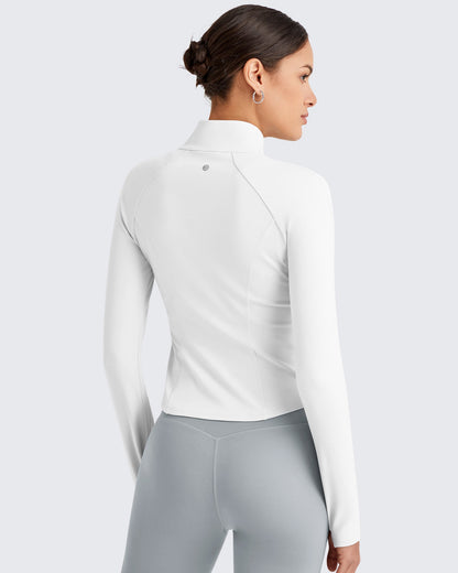 BareFeel Cropped Slim Fit Full Zip Workout Jackets
