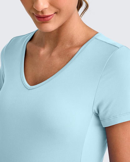 G4Free Activewear Lightweight V Neck Side Ruched Maternity Short Sleeve #Pink / S-Pink / M-Pink / L-Pink / XL-Pink / XXL-Pink / XS-Black / S-Black / M-Black / L-Black / XL