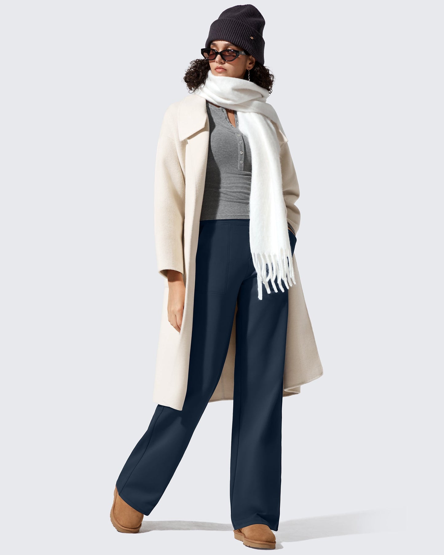 Fleece Lined High-Waisted Dressy Pants