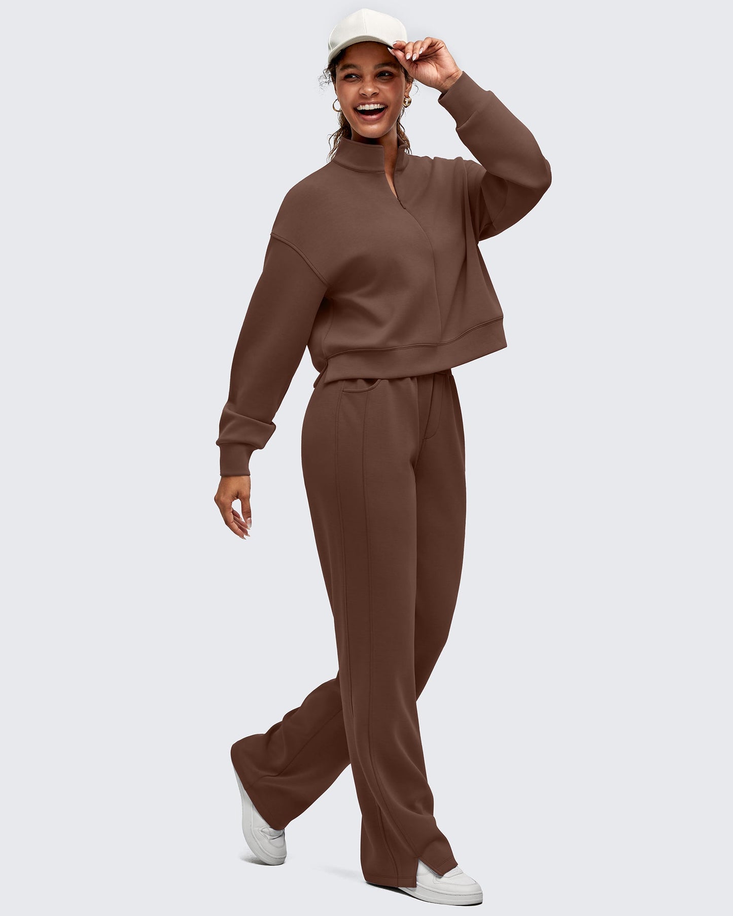 Smoofit Half-Zip Mock Neck Long Sleeve Sweatshirts