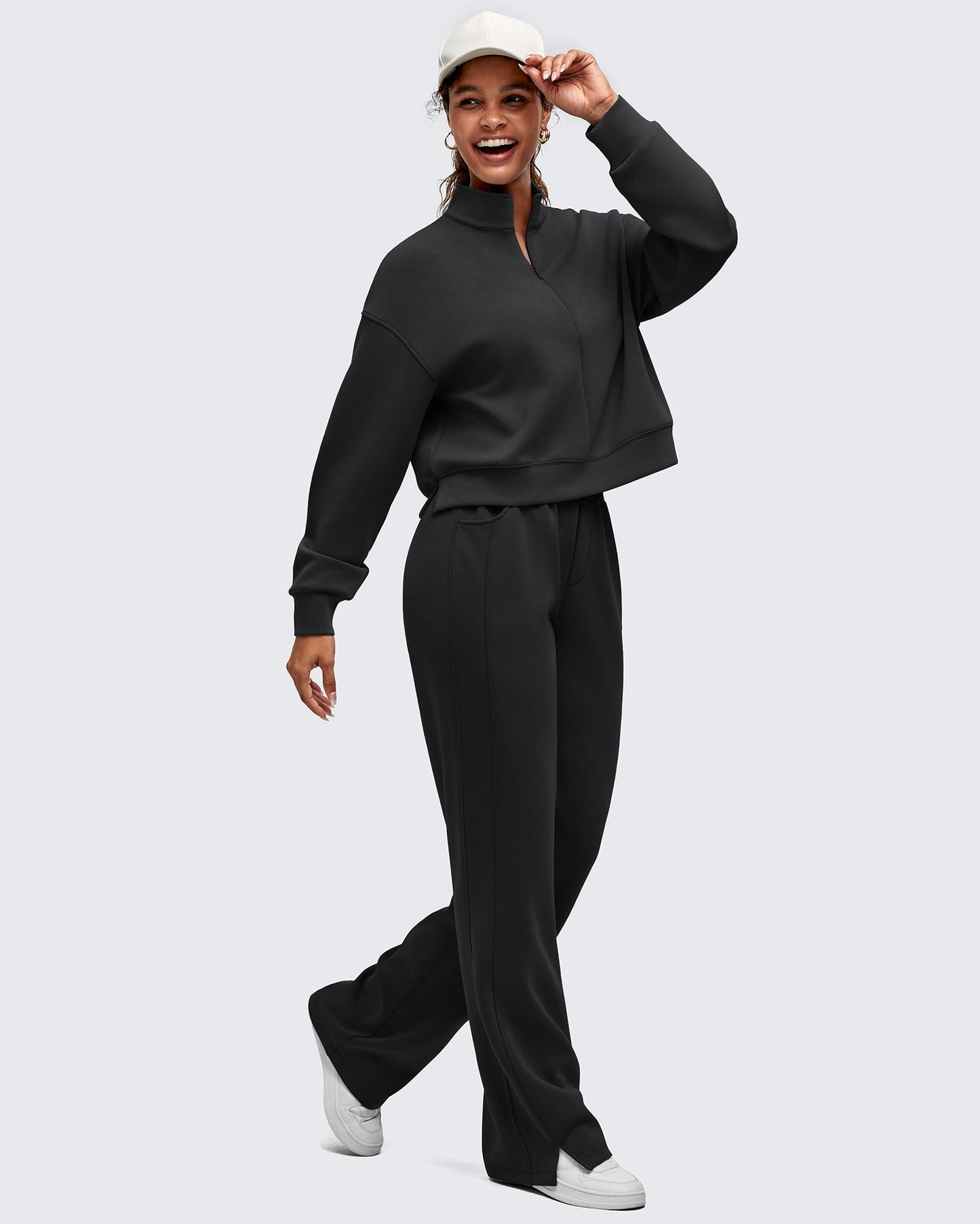 Smoofit Half-Zip Mock Neck Long Sleeve Sweatshirts
