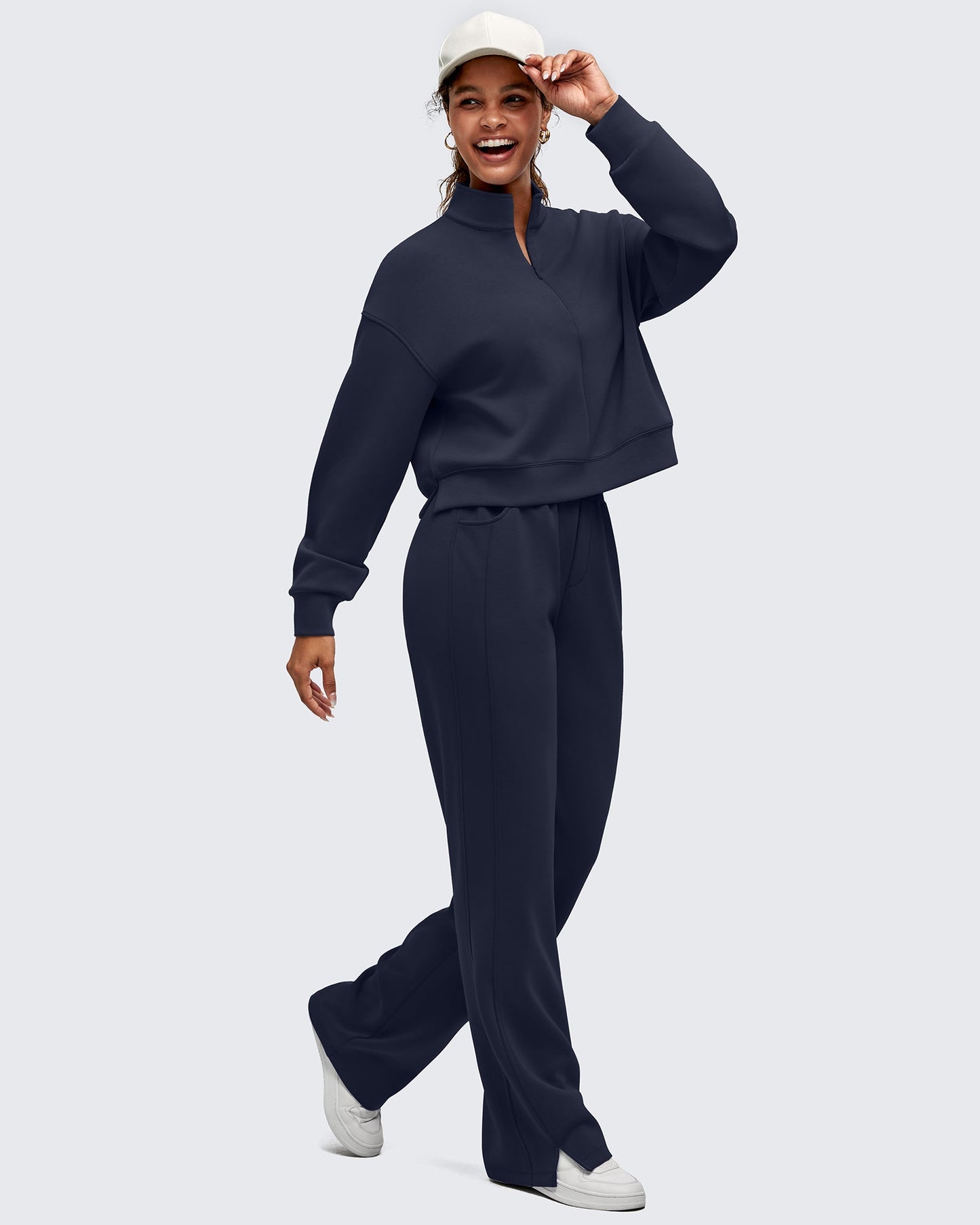 Smoofit Half-Zip Mock Neck Long Sleeve Sweatshirts