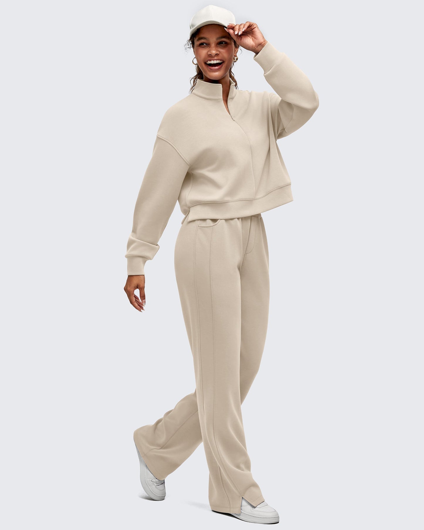 Smoofit Half-Zip Mock Neck Long Sleeve Sweatshirts