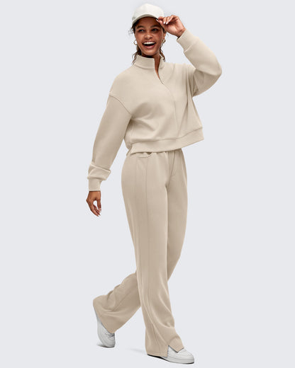Smoofit Half-Zip Mock Neck Long Sleeve Sweatshirts