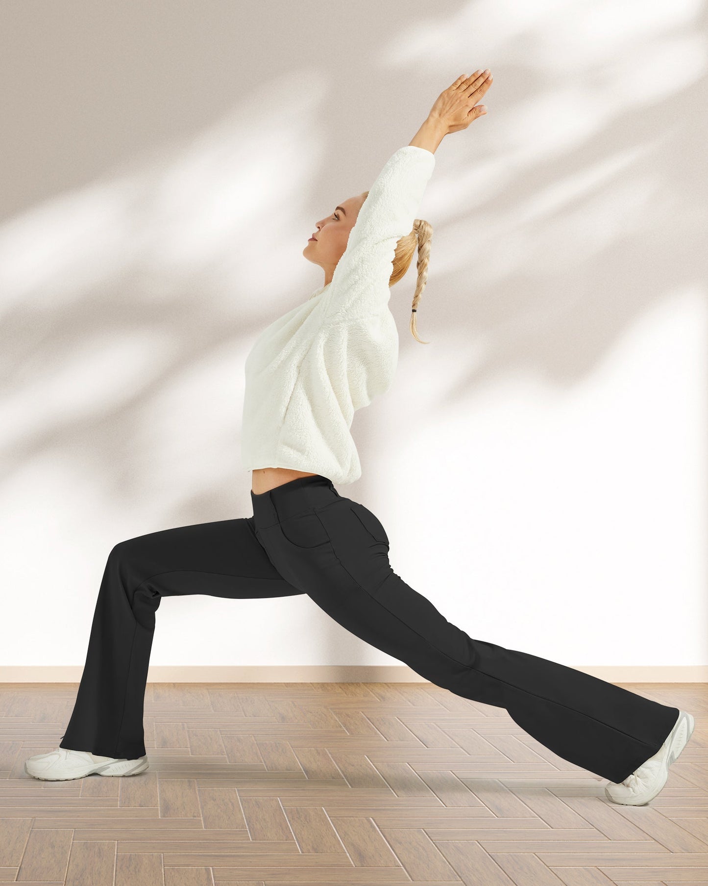Fleece Lined High-Waist Work Flare Pants