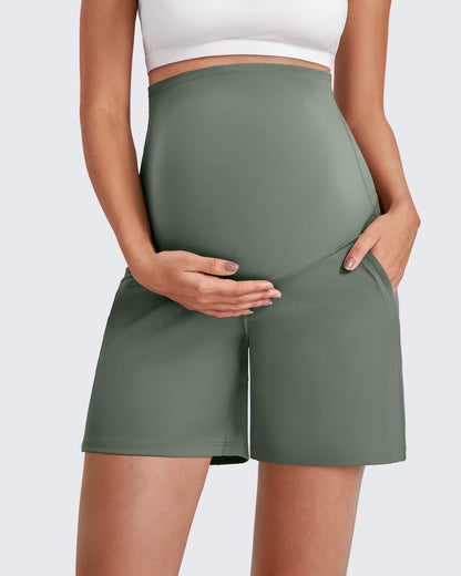 Over The Belly Pregnancy Athletic Shorts 6''