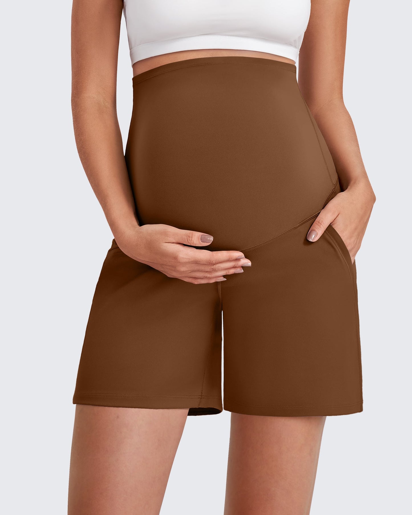 Over The Belly Pregnancy Athletic Shorts 6''
