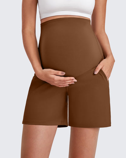 Over The Belly Pregnancy Athletic Shorts 6''