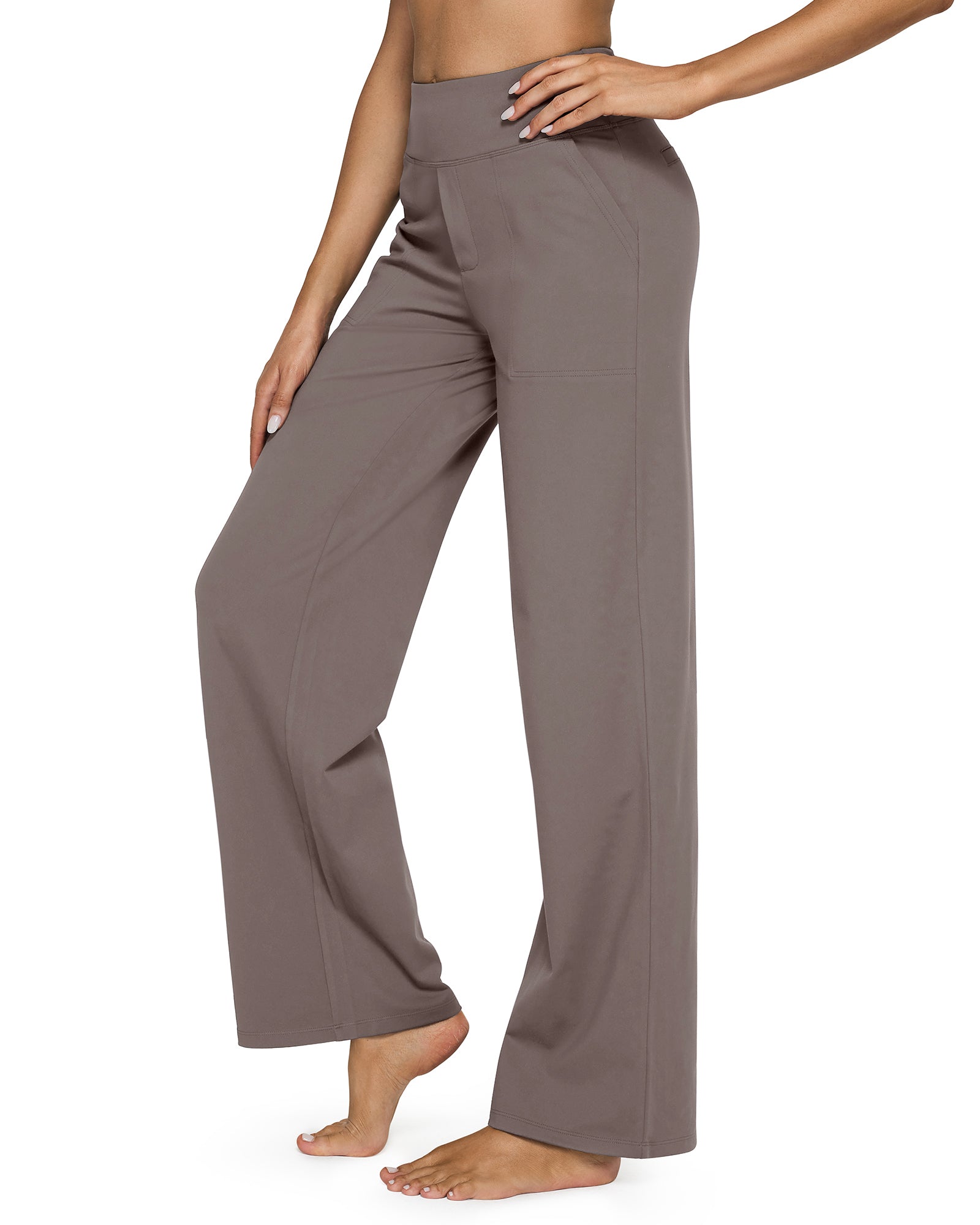 G4free Loose High-Waist Business Casual Pants #taupe