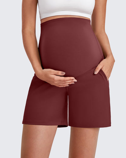 Over The Belly Pregnancy Athletic Shorts 6''