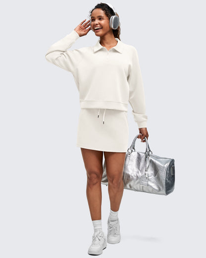 Smoofit Polo Pullover Button Up Sweatshirts