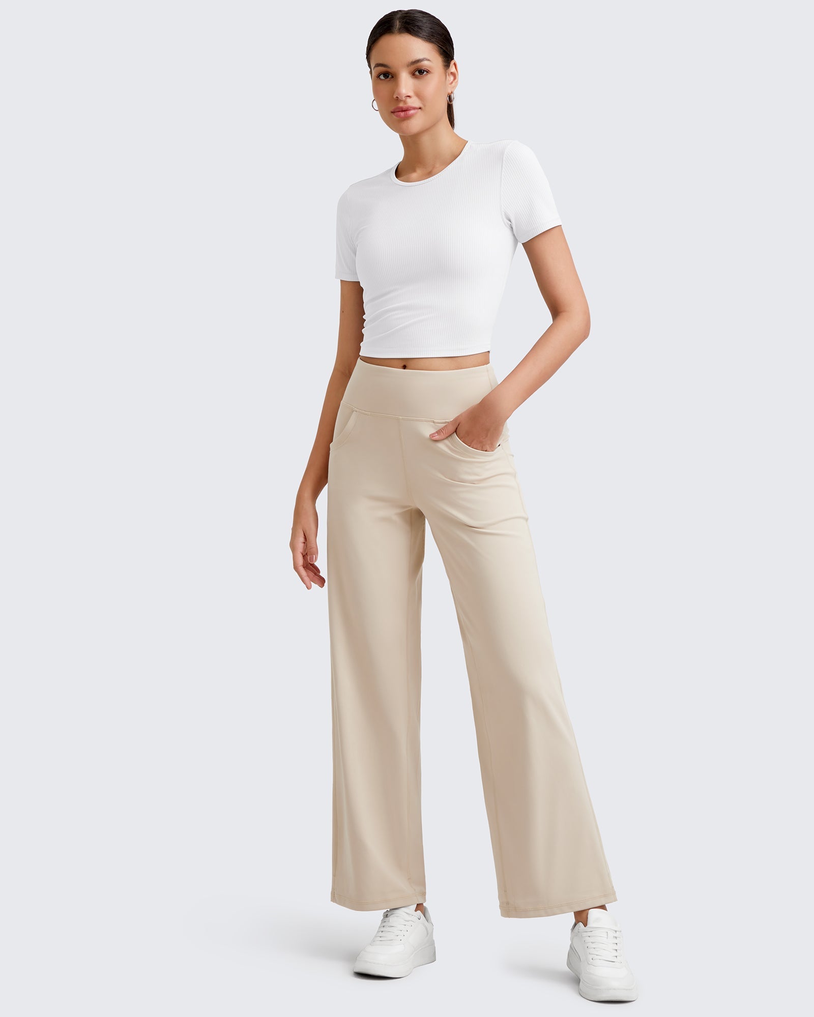 G4Free Activewear Ribbed Slim Workout Crop Short Sleeve #Khaki / S-Khaki / M-Khaki / L-Khaki / XL-Khaki / XS-Purple / S-Purple / M-Purple / L-Purple / XL-Purple / XS