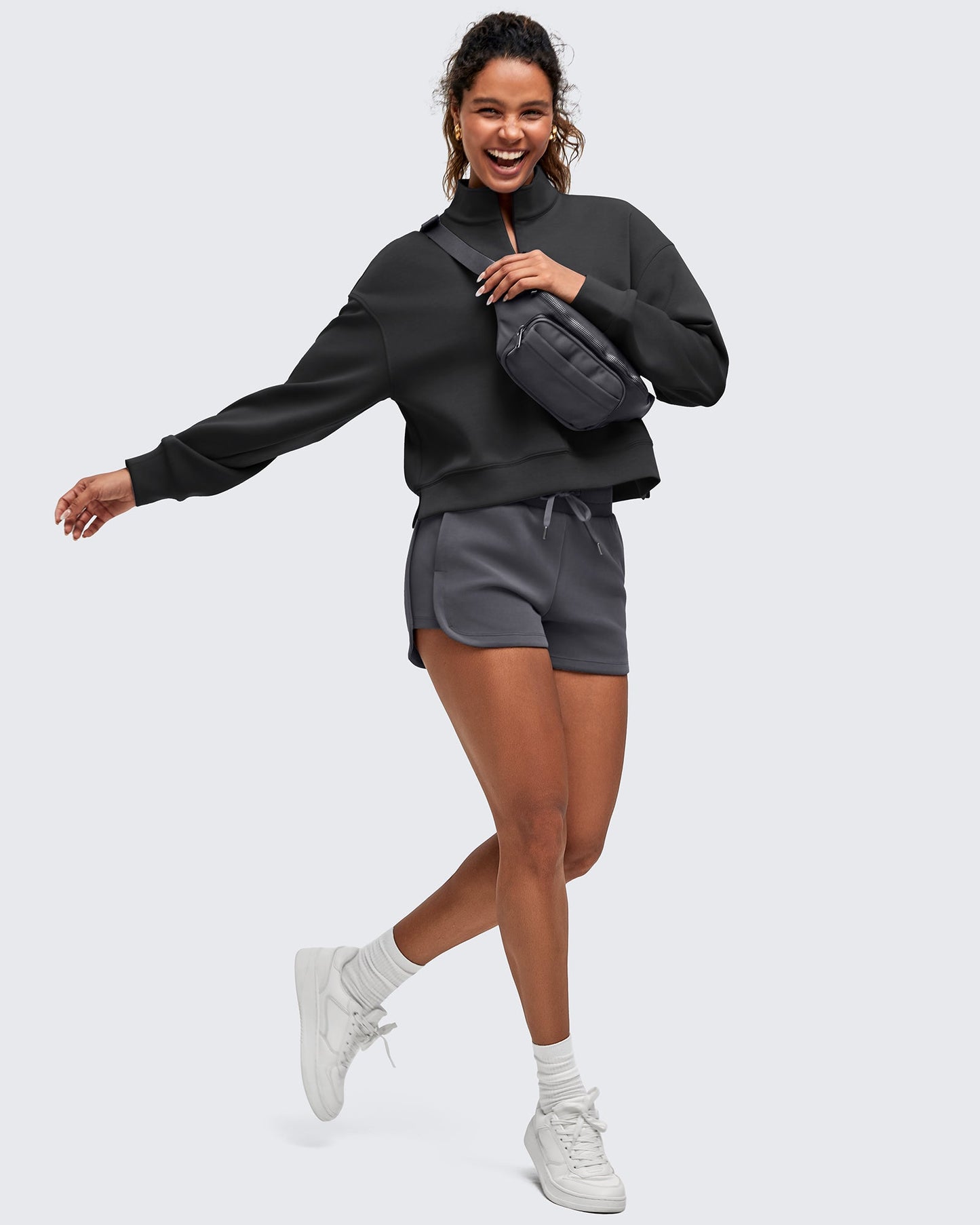 Smoofit Half-Zip Mock Neck Long Sleeve Sweatshirts