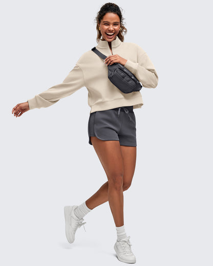 Smoofit Half-Zip Mock Neck Long Sleeve Sweatshirts