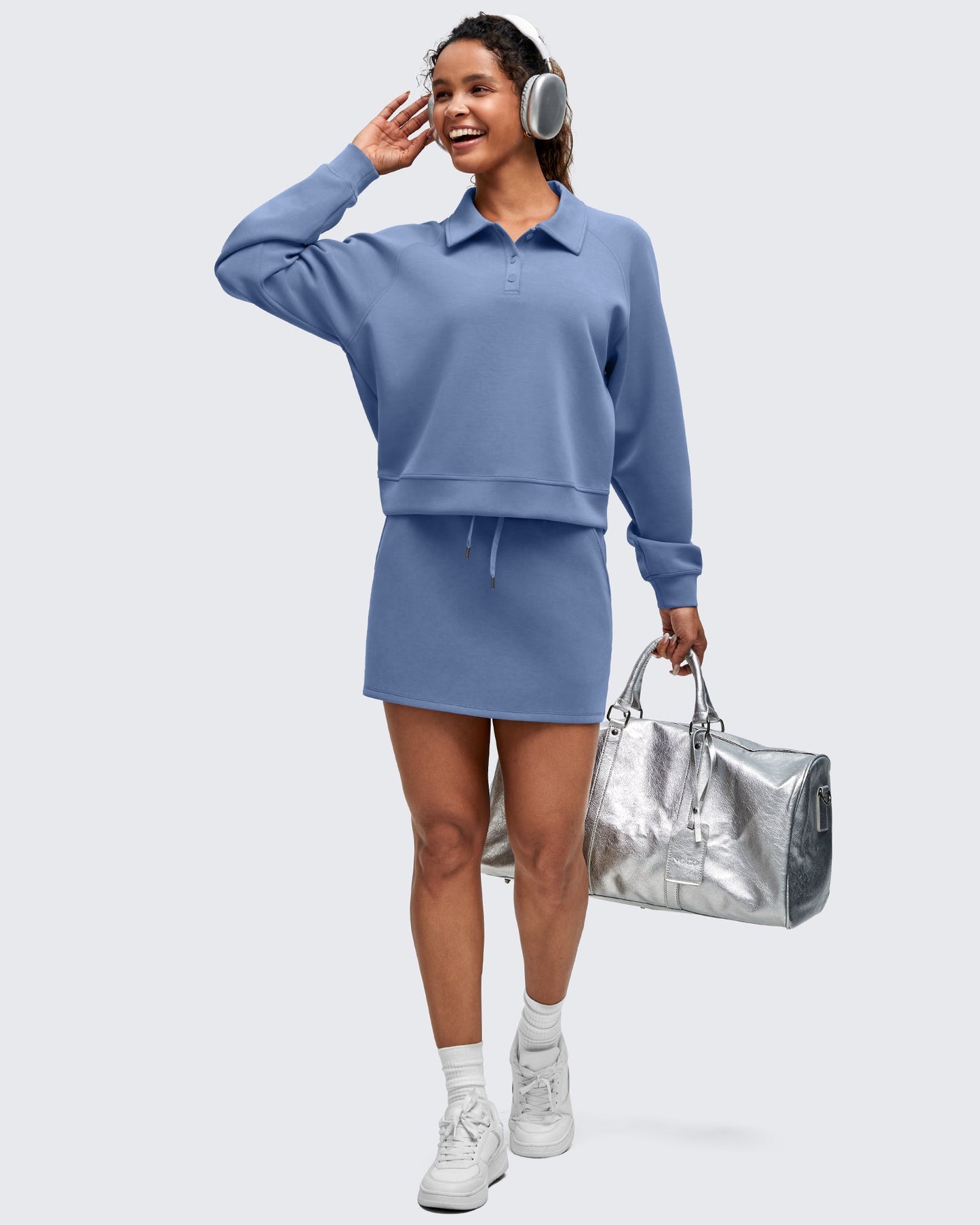 Smoofit Polo Pullover Button Up Sweatshirts