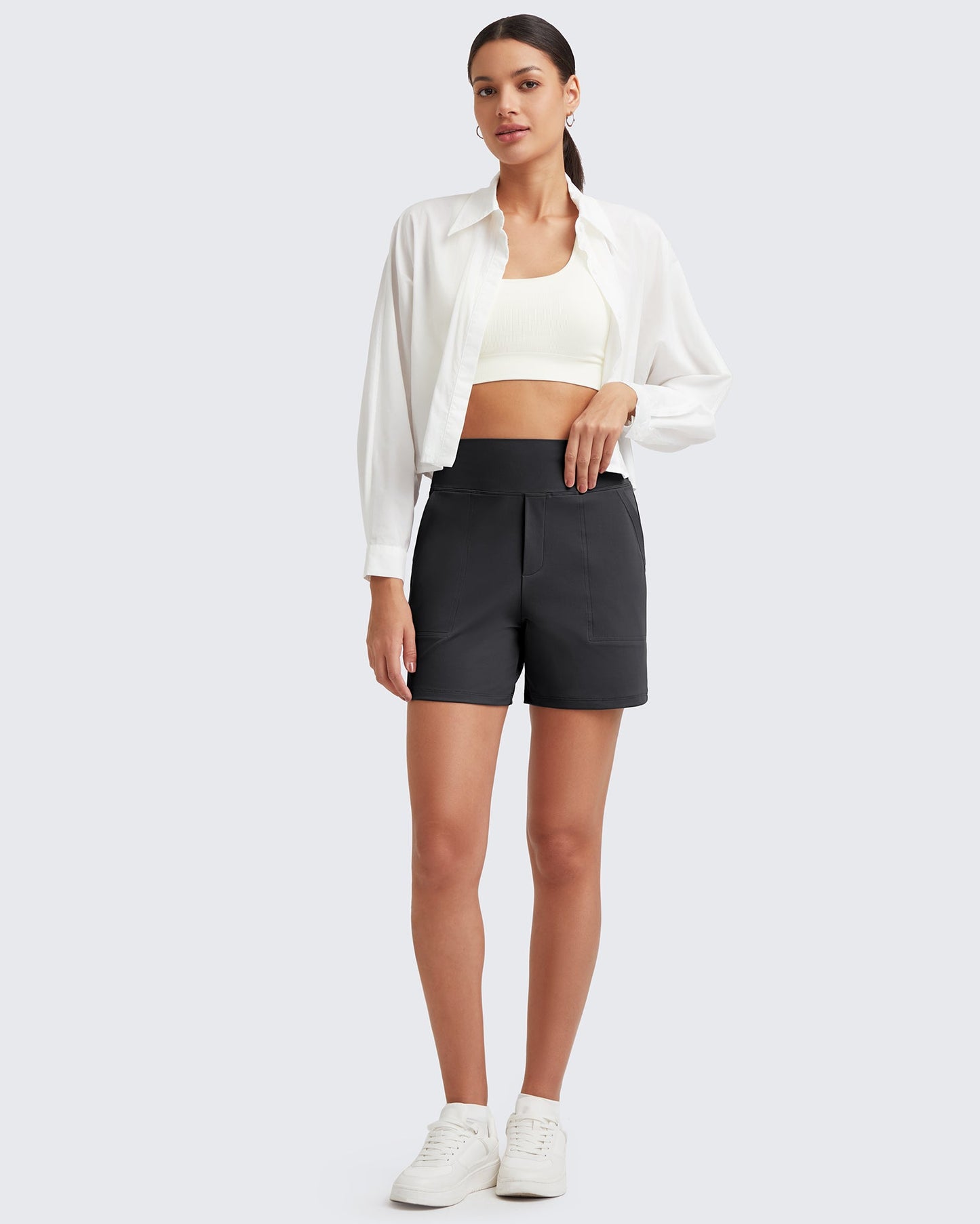 High-Waist Burmuda Athletic Shorts 5''