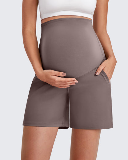 Over The Belly Pregnancy Athletic Shorts 6''