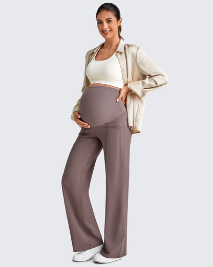 G4Free Activewear Wide Leg Pockets Front Pleats Maternity #Black / S / 28 Inseam-Black / S / 30 Inseam-Black / S / 32 Inseam-Black / M / 28 Inseam-Black / M / 30 Inseam-Black / M / 32 Inseam-Black / L / 28 Inseam-Black / L / 30 Inseam-Black / L / 32 Inseam-Black / XL / 28 Inseam