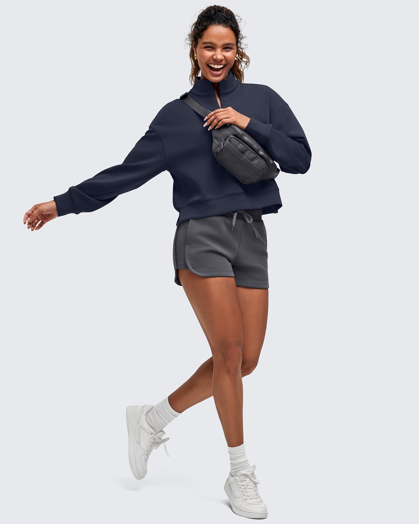 Smoofit Half-Zip Mock Neck Long Sleeve Sweatshirts
