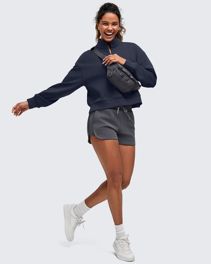 Smoofit Half-Zip Mock Neck Long Sleeve Sweatshirts
