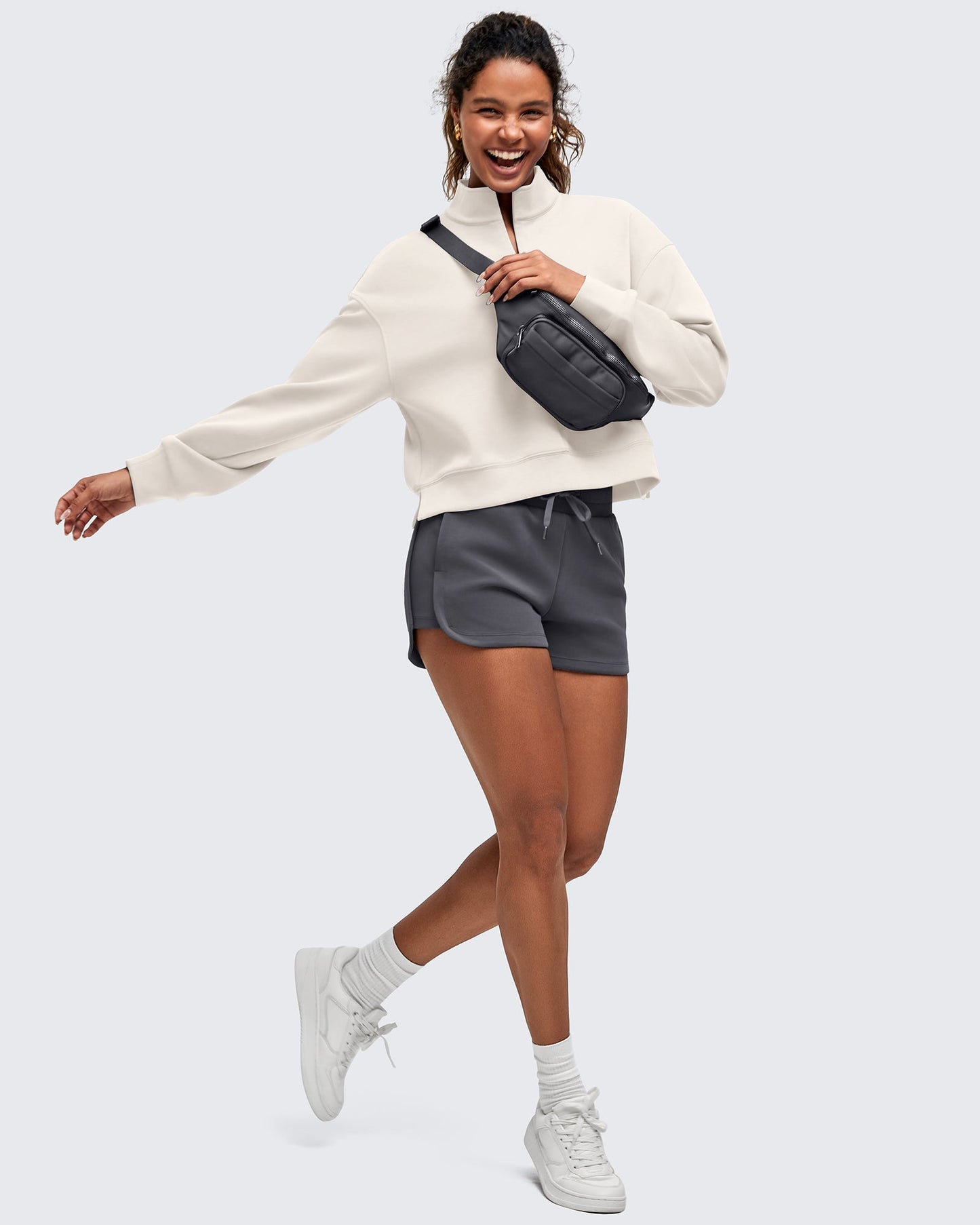 Smoofit Half-Zip Mock Neck Long Sleeve Sweatshirts