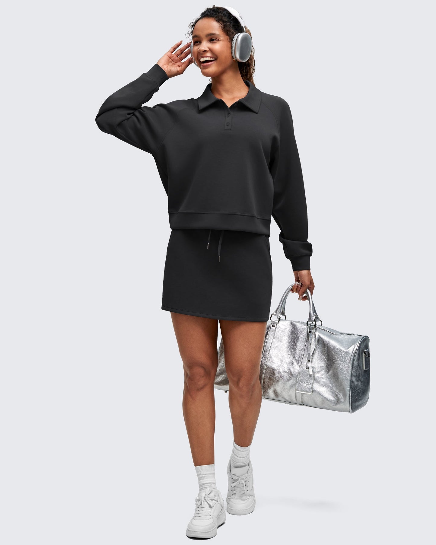 Smoofit Polo Pullover Button Up Sweatshirts