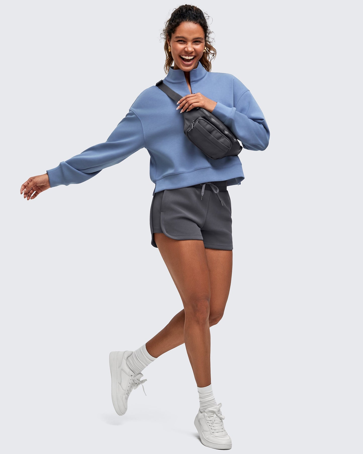Smoofit Half-Zip Mock Neck Long Sleeve Sweatshirts