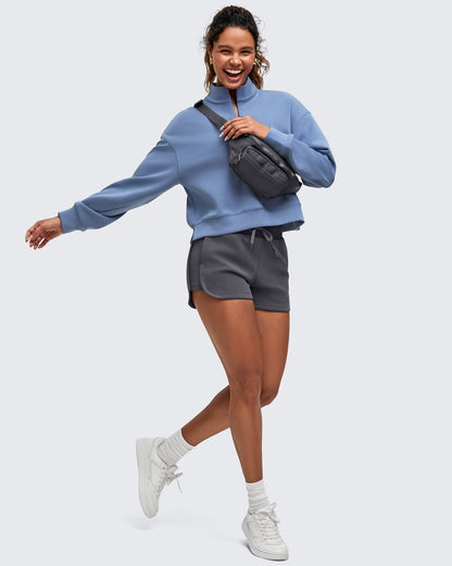 Smoofit Half-Zip Mock Neck Long Sleeve Sweatshirts