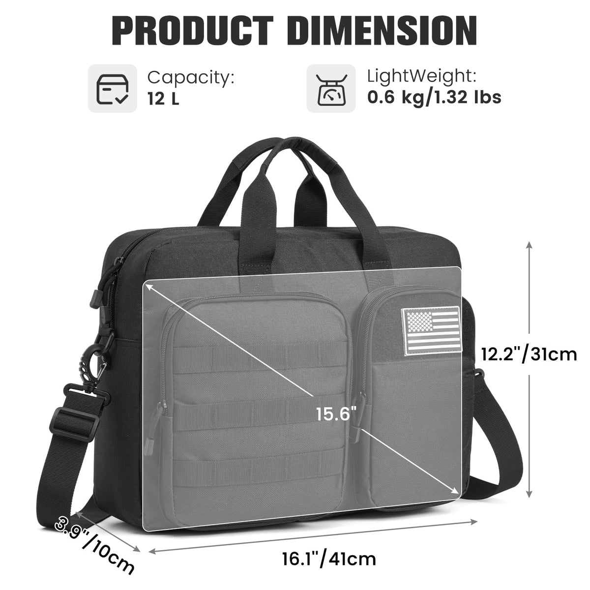 Tactical Messenger Bag with Laptop Compartment