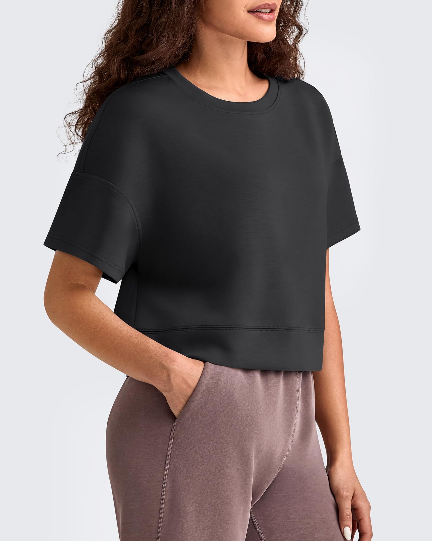 Smoofit Crew Neck Boxy Drop Shoulder Short Sleeve