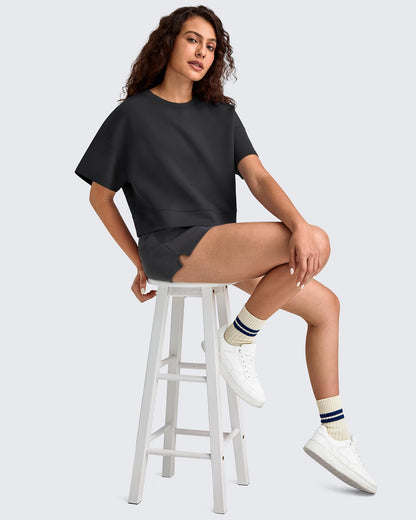 Smoofit Crew Neck Boxy Drop Shoulder Short Sleeve
