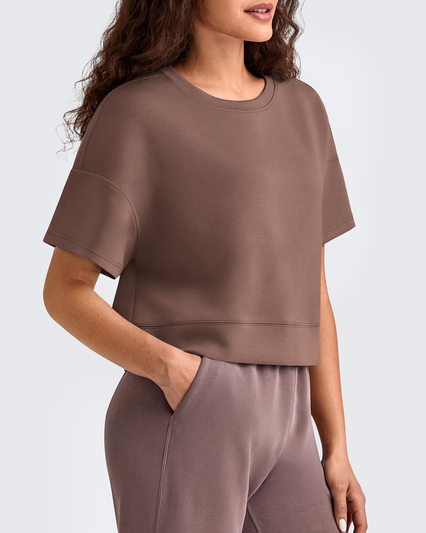 Smoofit Crew Neck Boxy Drop Shoulder Short Sleeve