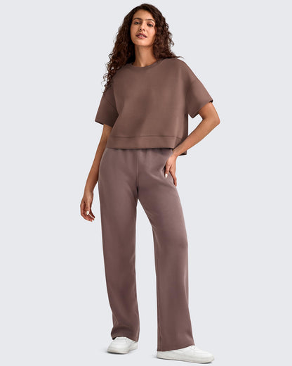Smoofit Crew Neck Boxy Drop Shoulder Short Sleeve