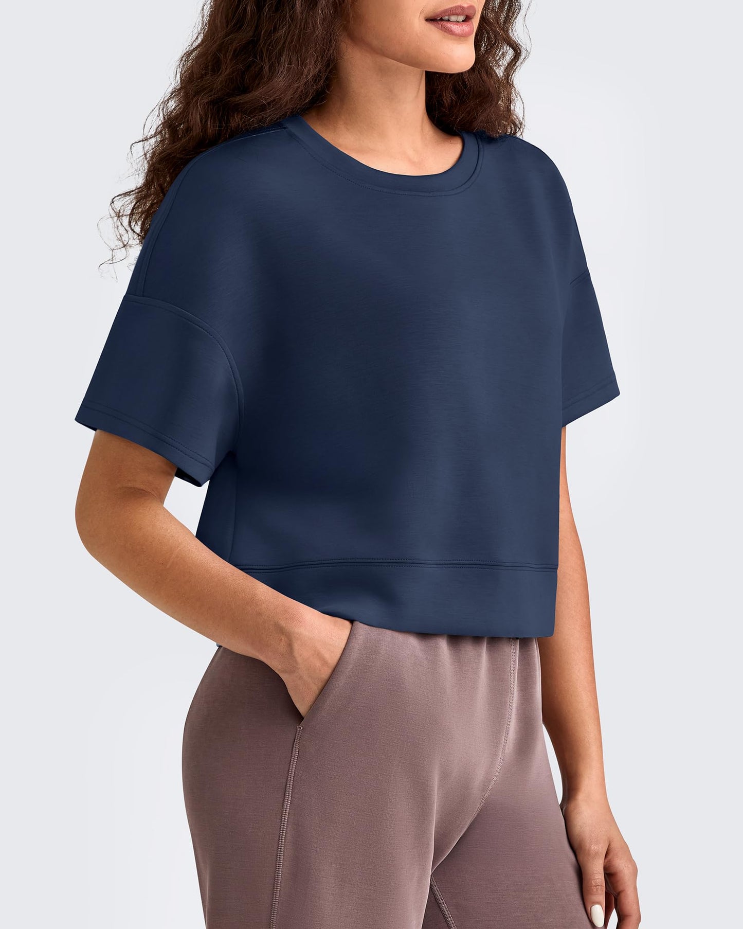Smoofit Crew Neck Boxy Drop Shoulder Short Sleeve