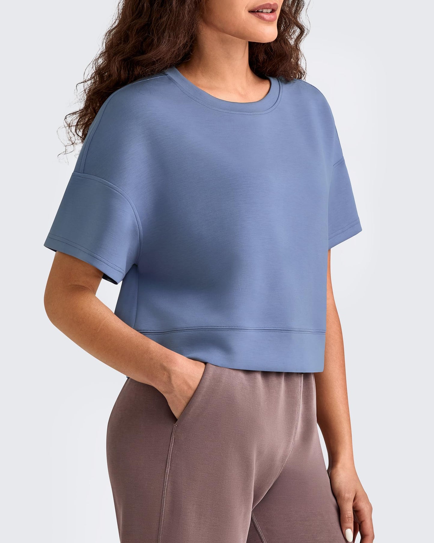 Smoofit Crew Neck Boxy Drop Shoulder Short Sleeve