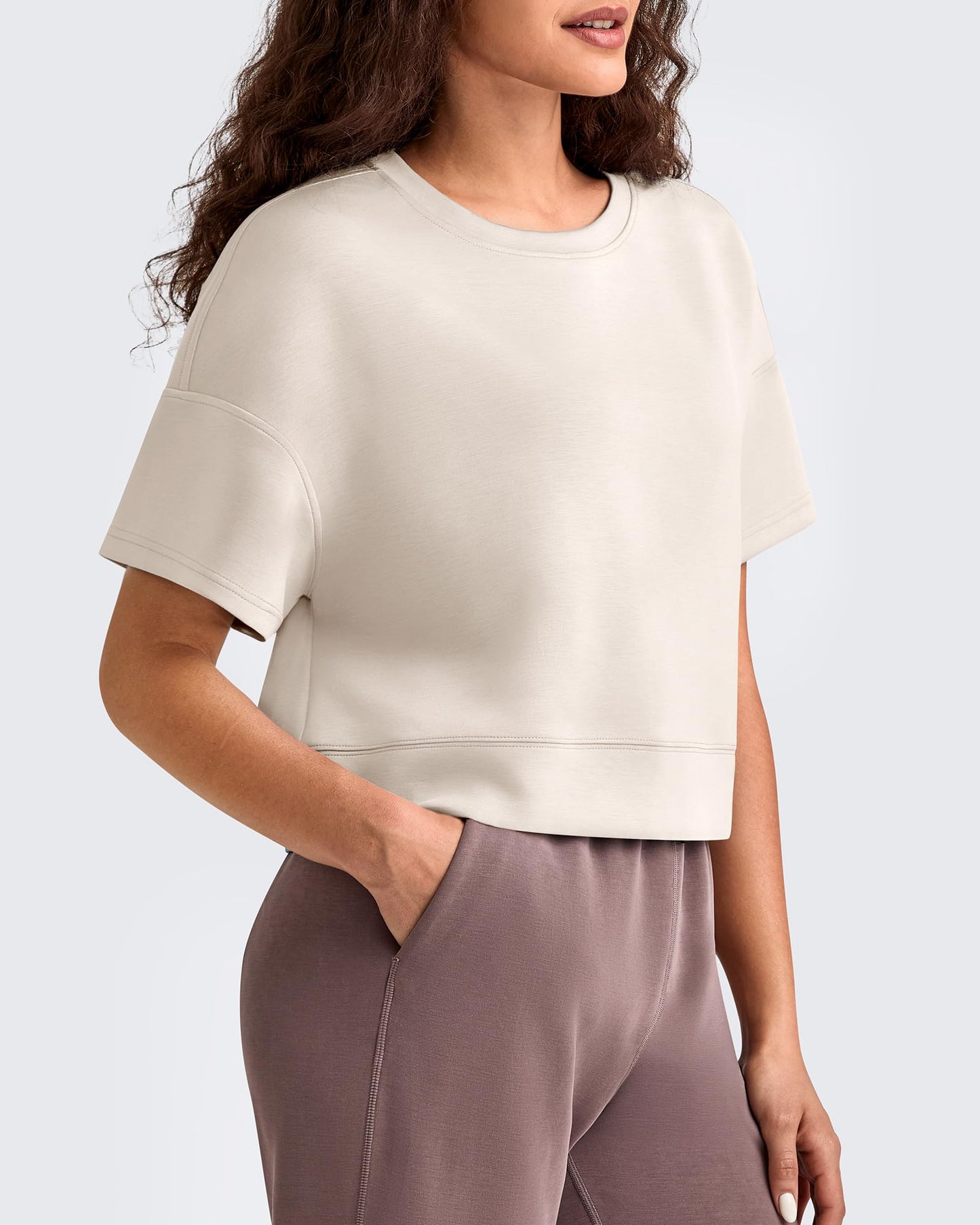 Smoofit Crew Neck Boxy Drop Shoulder Short Sleeve