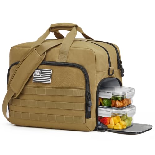 S-ZONE Laptop Bag with Insulated Lunch Compartment, 16 Inch Mens Briefcase, Water Resistant Laptop Messenger Bag