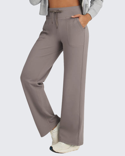 Fleece Lined High-Waist Drawstring Pants