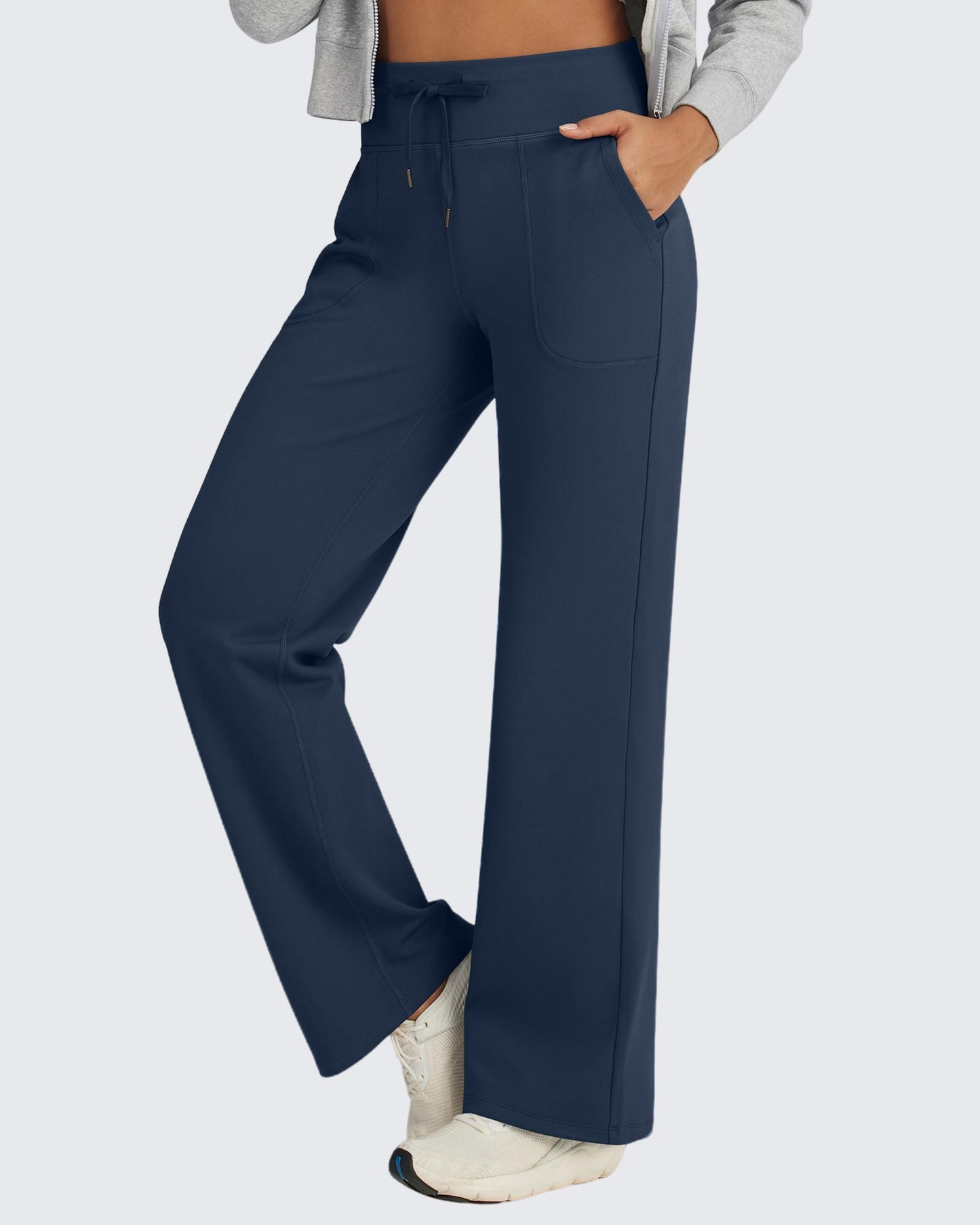 Fleece Lined High-Waist Drawstring Pants