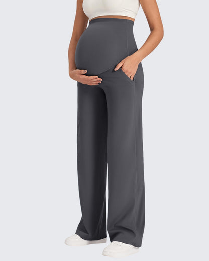 G4Free Activewear Maternity Stretch Wide Leg Pants #Black / S / 28 Inseam-Black / S / 30 Inseam-Black / S / 32 Inseam-Black / M / 28 Inseam-Black / M / 30 Inseam-Black / M / 32 Inseam-Black / L / 28 Inseam-Black / L / 30 Inseam-Black / L / 32 Inseam-Black / XL / 28 Inseam