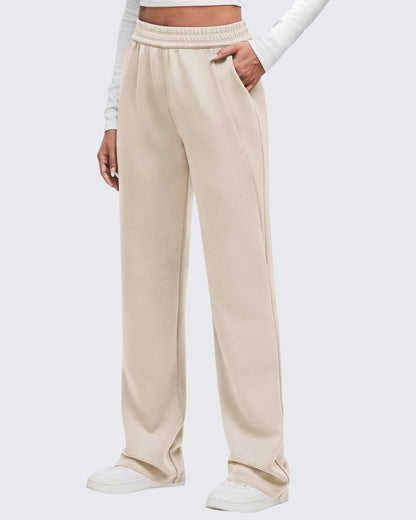 Smoofit Elastic-Waist Wide Leg Sweatpants 27''