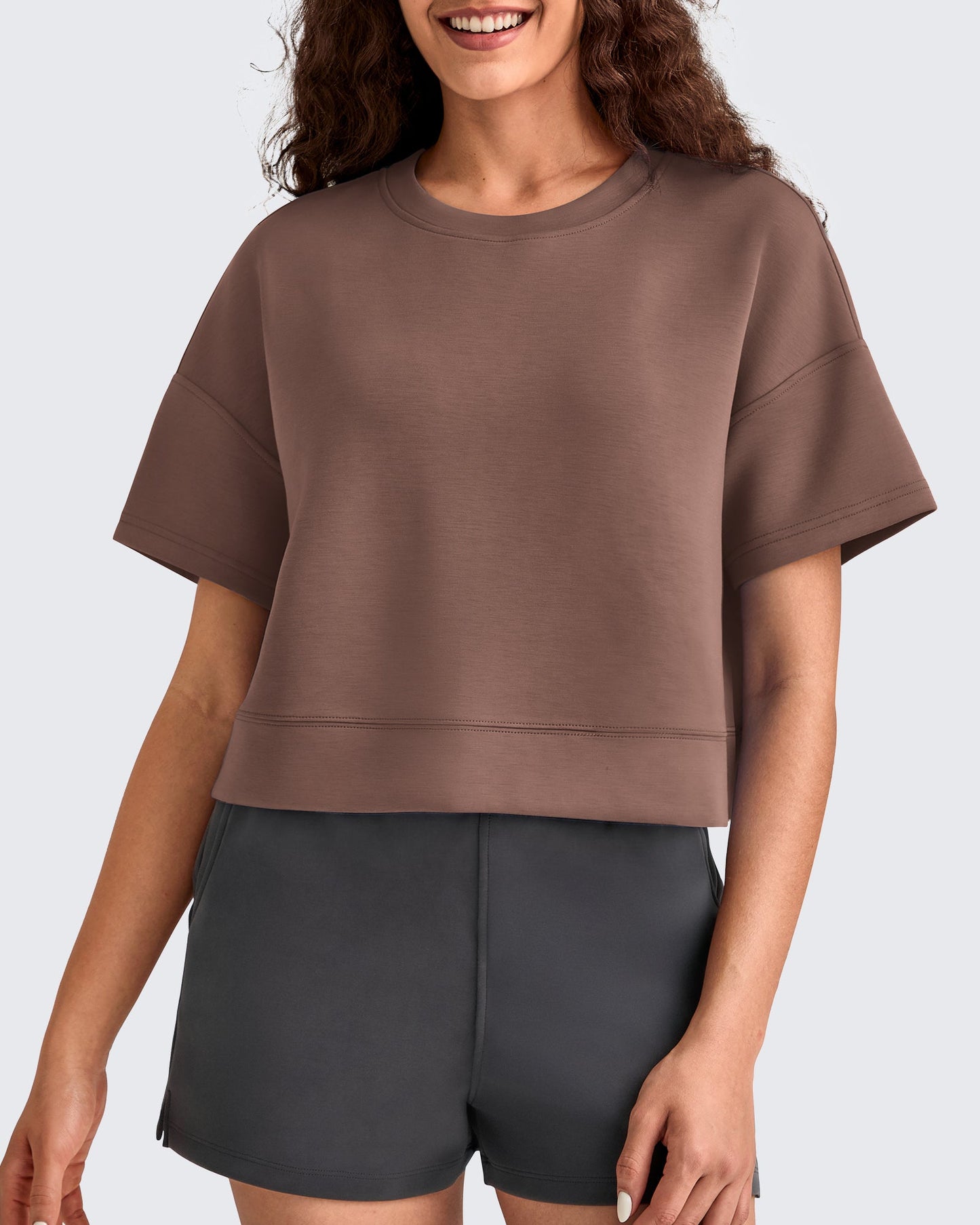 Smoofit Crew Neck Boxy Drop Shoulder Short Sleeve