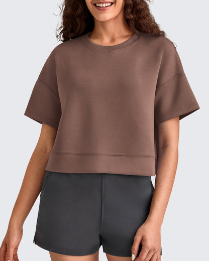 Smoofit Crew Neck Boxy Drop Shoulder Short Sleeve