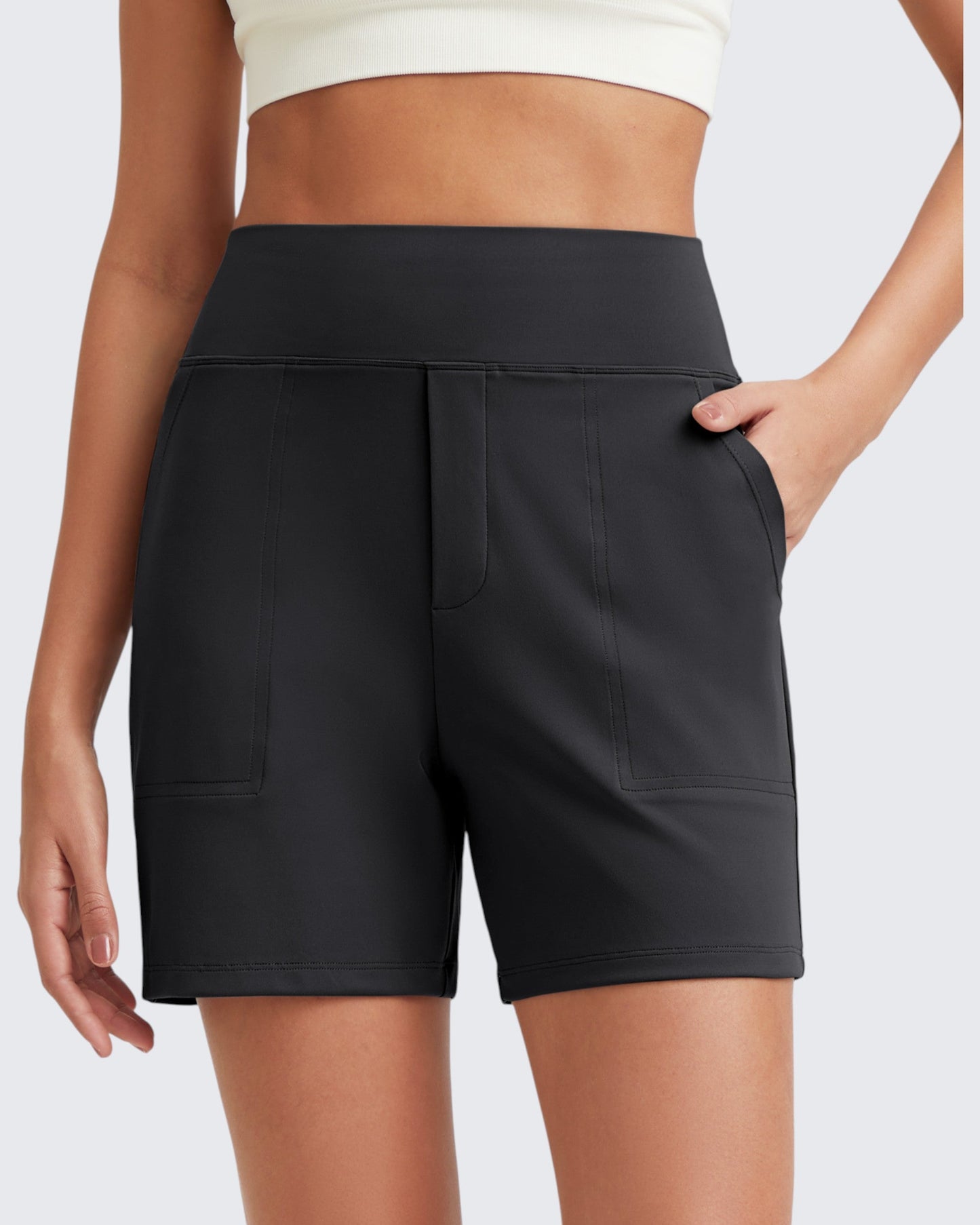High-Waist Burmuda Athletic Shorts 5''
